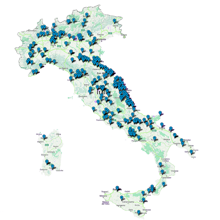 mappa italia presenza linea computers